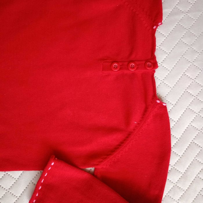 80 Next Sweterek na święta świąteczny Mikołaj czerwony