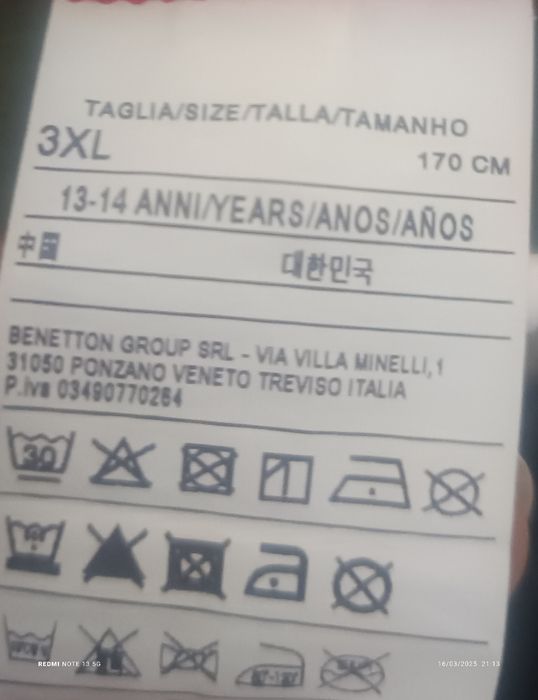 Camisola Benetton 13.14 anos