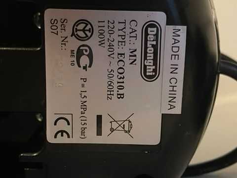 De'Longhi ECO310.B, 1100 W, 2 chavenas