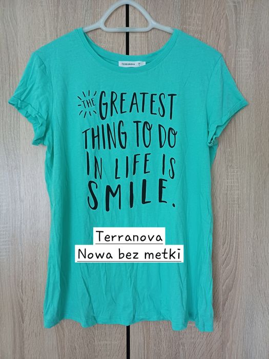 Nowa bez metki miętowa koszulka Terranova rozmiar L