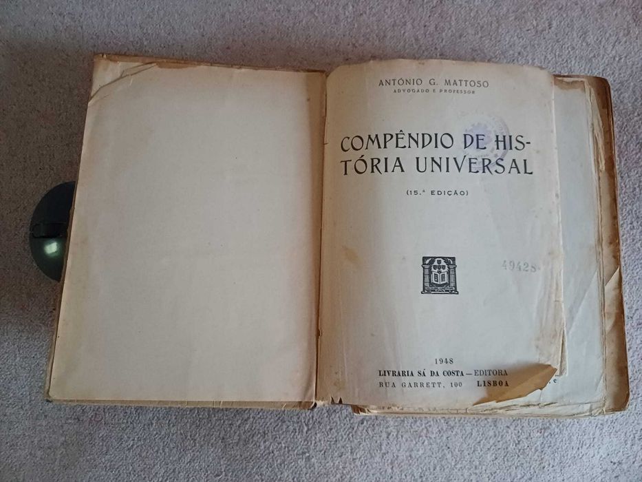 Compêndio de História Universal, António G. Matoso, 4º e 5º anos,1948