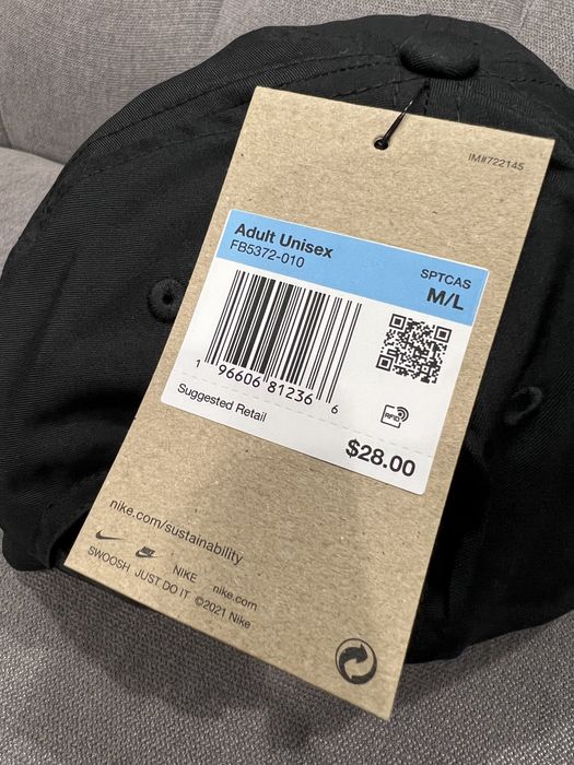 Кепка унисекс Nike Df Club Cap U Cb Mtswsh L Black FB5372-010