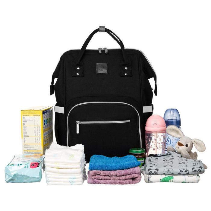 plecak miejski dla mamy z uchwytami na wózek czarny - peterson