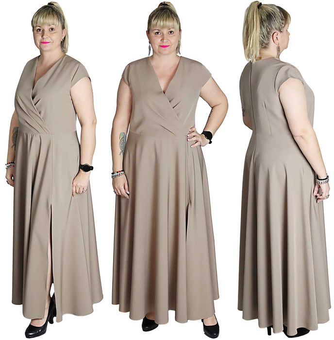 Elegncka Sukienka Maxi roz,50,52,54,56