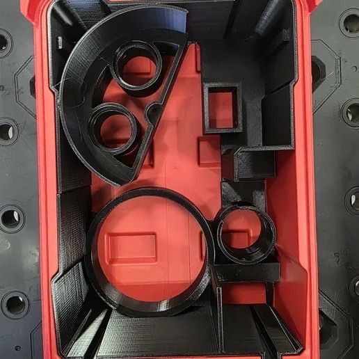 Molde 3d para caixa milwaukee packout m18 rebarbadora