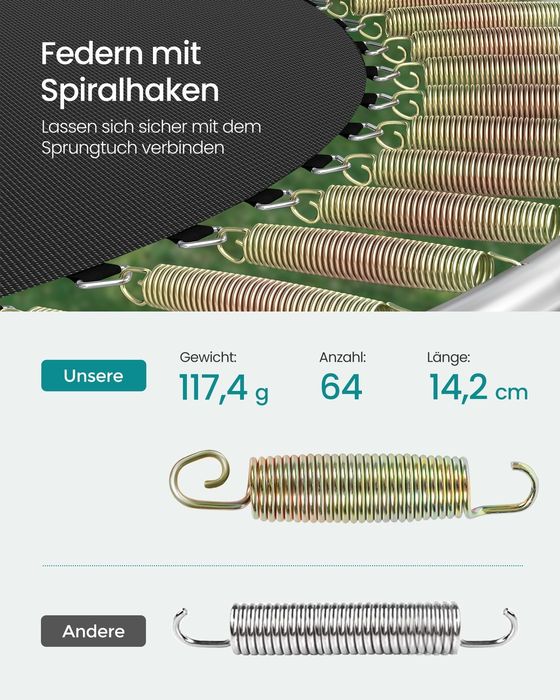 Nowa trampolina ogrodowa SONGMICS 305 cm z siatką i drabinką