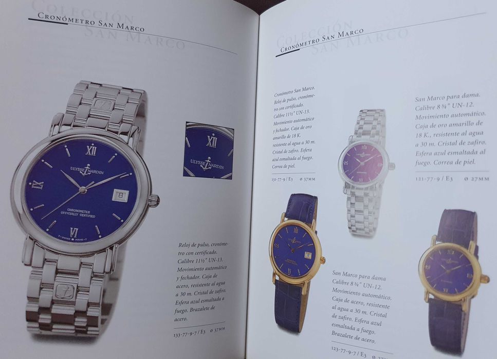 Ulysse Nardin - Catálogo / Livro Oficial de relógios - Ano 1999