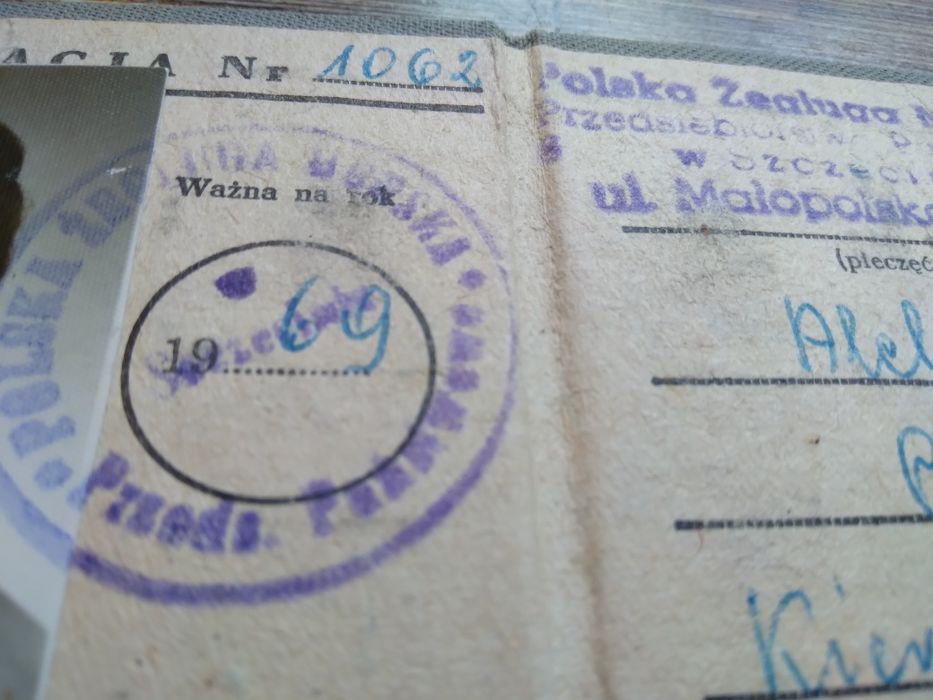 PŻM Szczecin legitymacja pracownika Prl