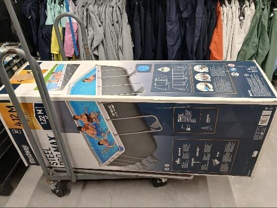 Piscina Power Steel retangular 412X201X122 cm com depuradora + filtro