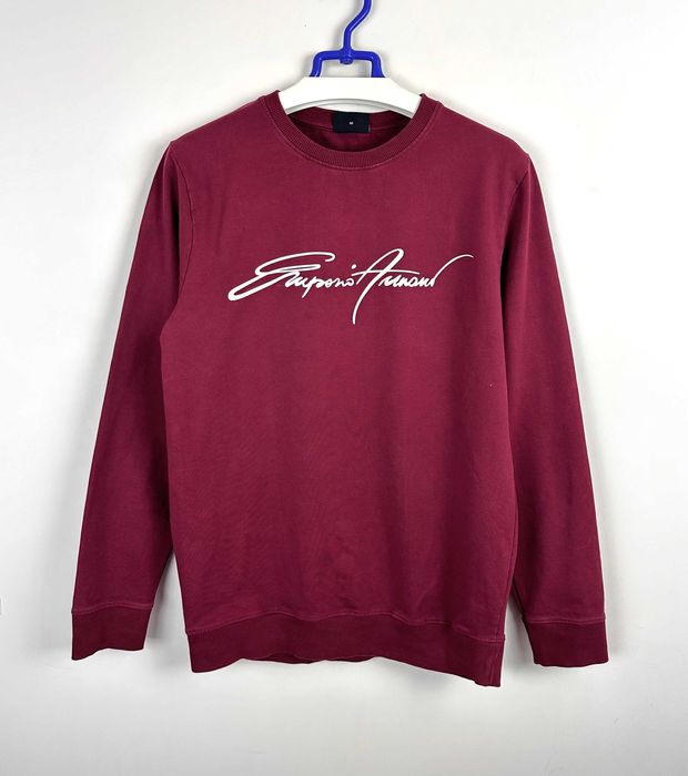 Bluza męska EMPORIO ARMANI burgundowa crewneck r. M