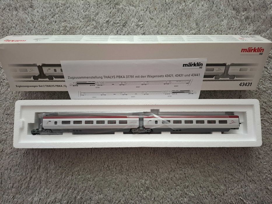 Marklin 43431 Conjunto de 2 vagões complementares para THALYS PBKA