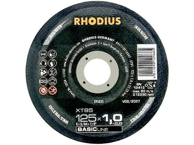 RHODIUS Tarcza tarcze do cięcia metalu stali 125x1,0 BASIC XT85 125 x 1