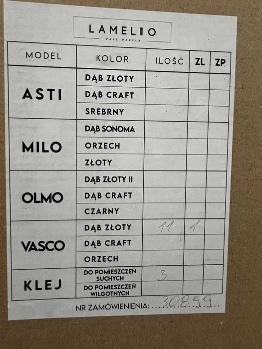 Lamele ścienne dąb ZŁOTY VASCO 11,9x270 + listwa zakonczeniowa