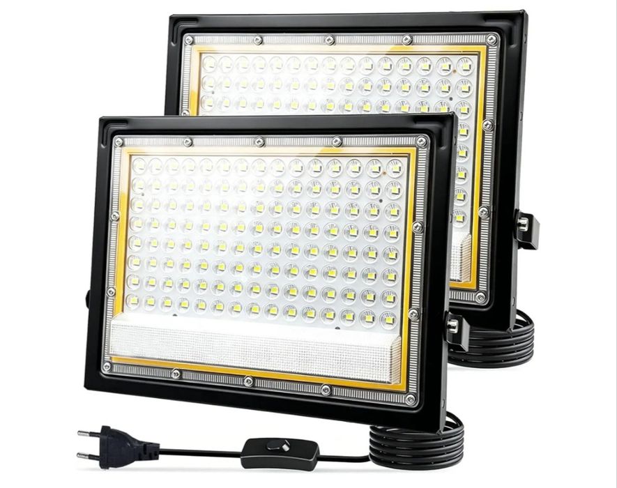 Zestaw 2x Naświetlacz / Halogen LED UV 100W (Ultrafiolet) z włącznikiem