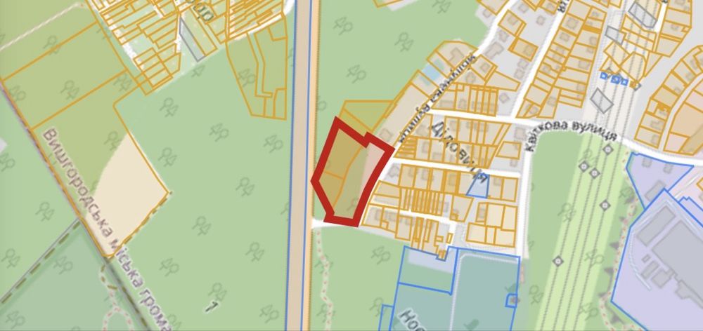 Продаж двух суміжних ділянок на фасаді Вишгородської траси загальною площею—1,82 ГА