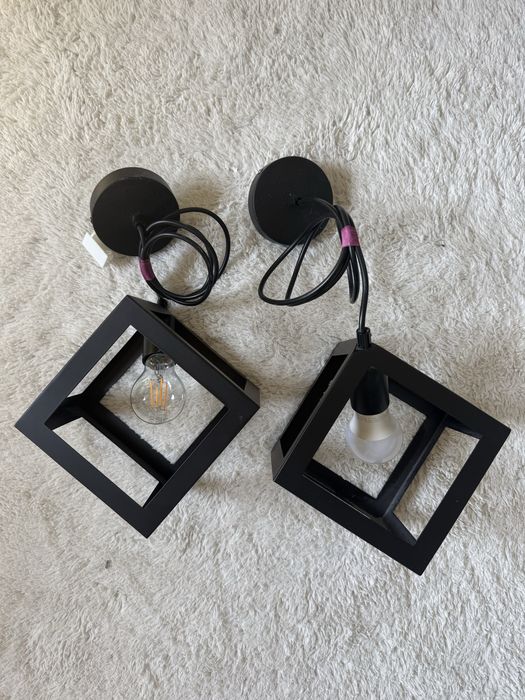 2 lampy wiszące Castorama Sweden geometryczna kwadrat