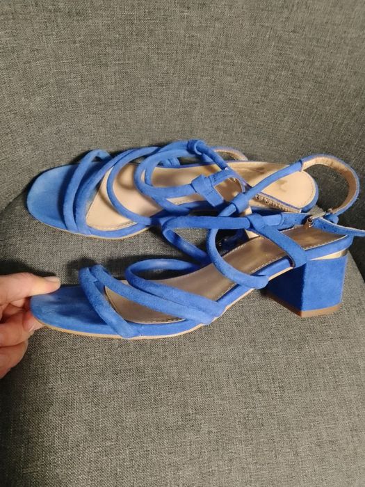 Босоножки синие голубые замша 37 38 размер