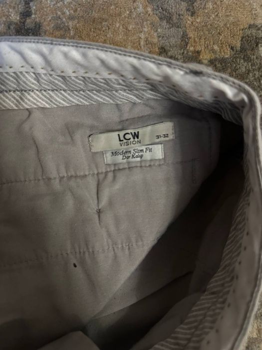 Чоловічі штани LCW Slim Fit сірі 31-32