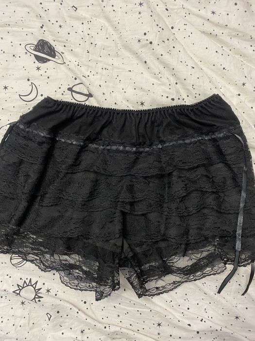 кружевные шортики чёрные goth vkei y2k