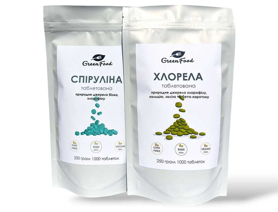 Спирулина 1000 таблеток + Хлорелла 1000 таблеток - Комплект