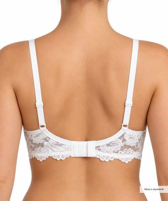 Biustonosz push-up koronkowy biały 70B