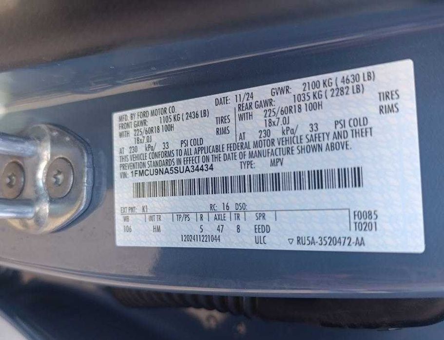 Ford Escape 2024 VIN 1FMCU9NA5SUA34434 фото оголошення 8 з 15