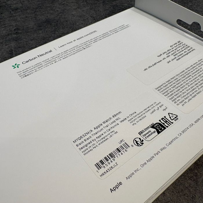 Oryginalny pasek Apple Watch Ultra 1 2 3 Black Titanium Trail Loop M/L