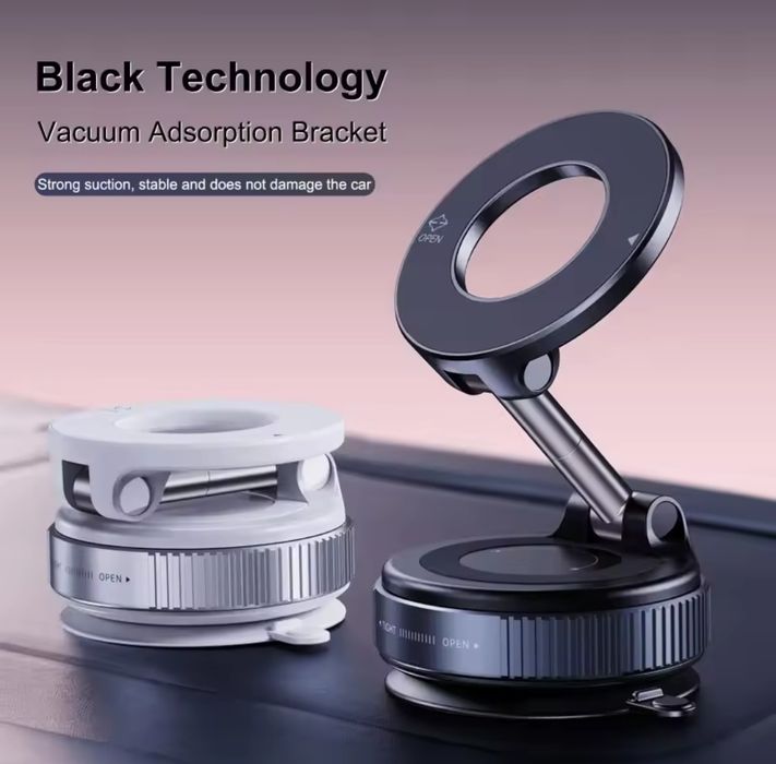 Магнітний тримач для телефону в авто з вакуумним кріпленням 360°