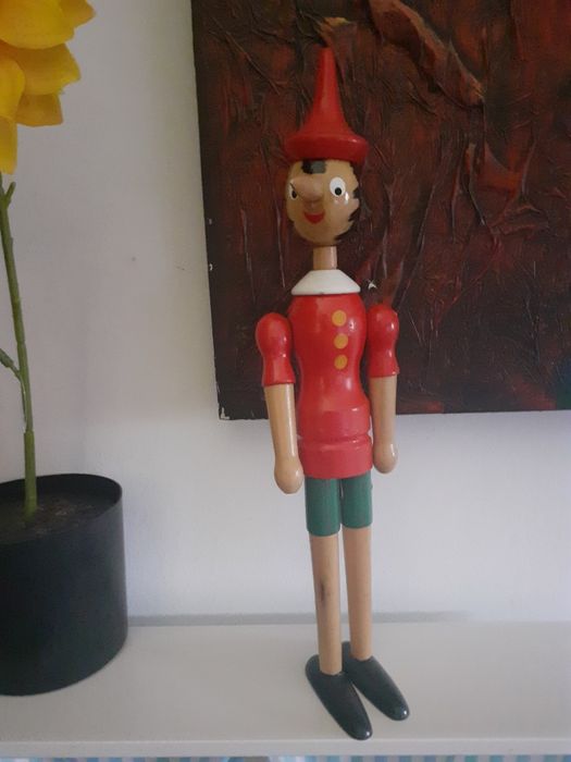Boneco Pinoquio Madeira Articulado 40 cm