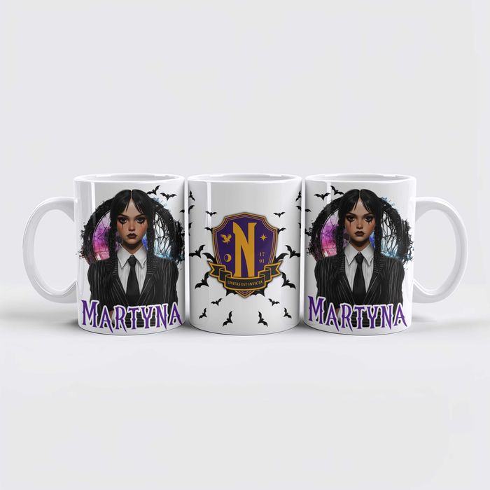 Kubek WEDNESDAY NEVERMORE ACADEMY – Z Twoim własnym imieniem!
