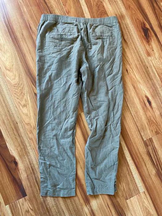 H&m proste spodnie khaki len xl 42 44 organic +size