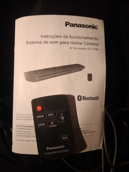 Soundbar Panasonic com Bluetooth + comando