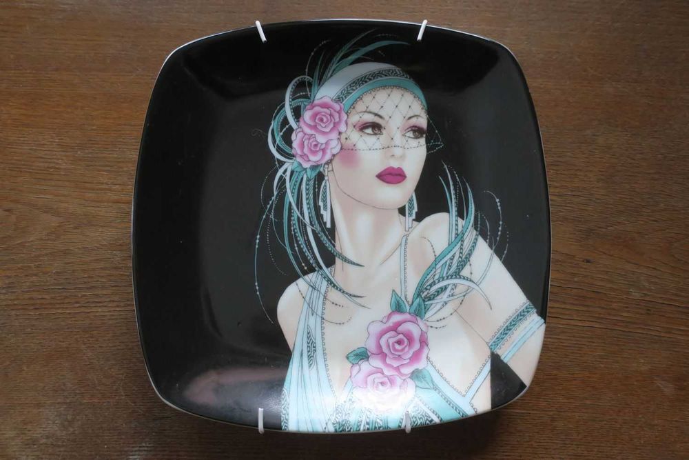 Stary porcelanowy talerz styl Art Deco