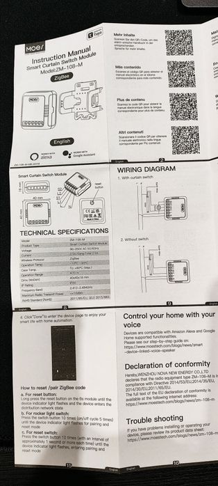 Módulo automatismo persianas zigbee