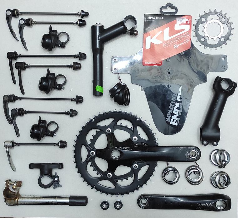 Запчасти и аксессуары на велосипед MTB, шоссе, дорожный