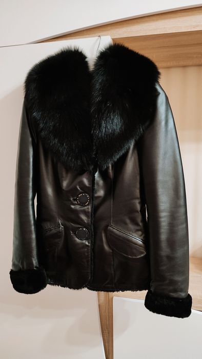 Женская кожаная дублёнка Marizoti, с натуральным мехом, р. Xs