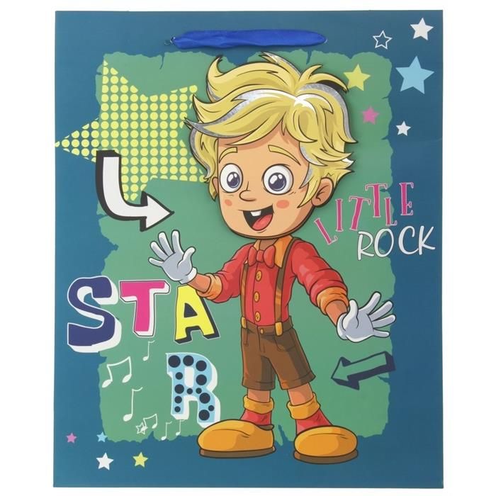 Torebka Ozdobna Pionowa 3D Chłopaki 26x10x32 cm