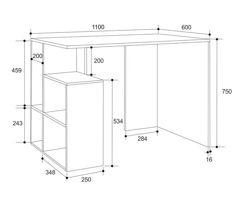 Стіл письмовий білий