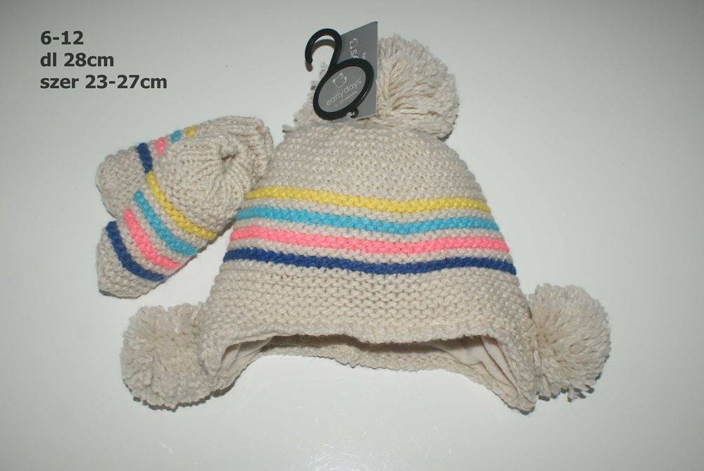 Early days Zestaw czapka rekawiczki 6-12msc