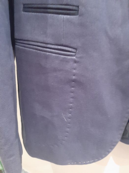Marynarka XL granat Carry formal Slim polska garnitur połysk męska