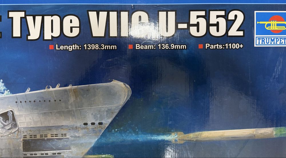 Сборная модель 1/48 Немецкая подлодка DKM типа VIIC U-552 Trumpeter 06801