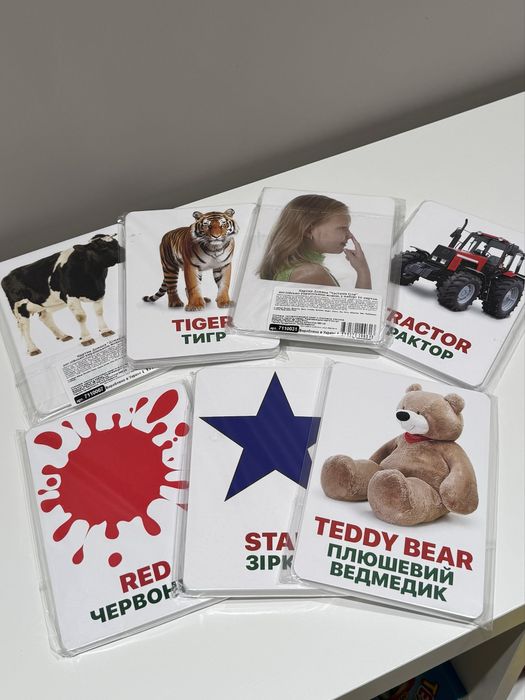 Картки Домана, нові, 13 тем, якісний картон, анг-укр