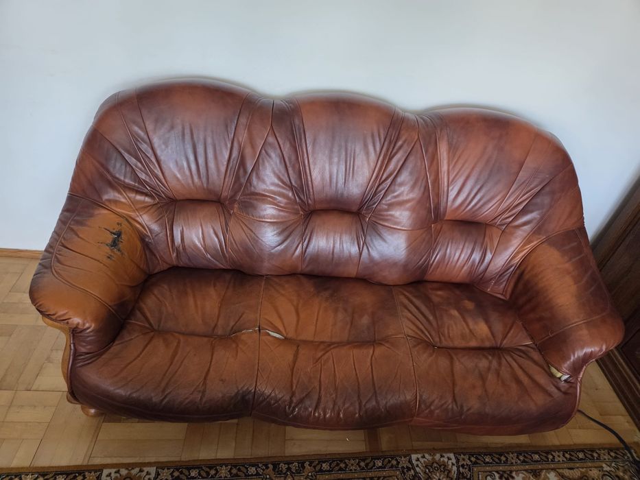 Wypoczynek skórzany  2 fotele +sofa