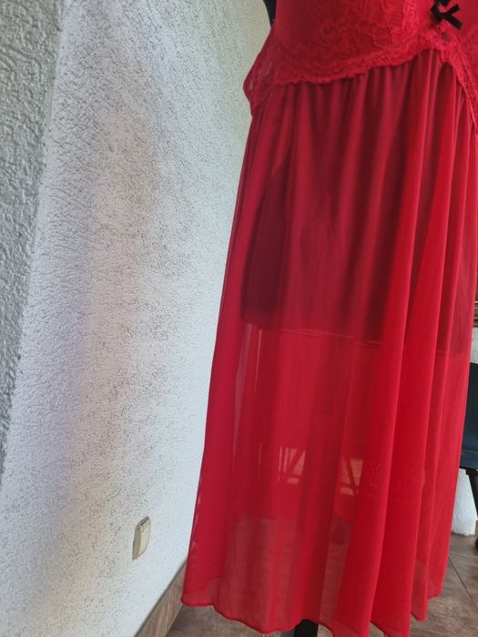 Koszulka nocna halka Janina 100 D czerwona XXL