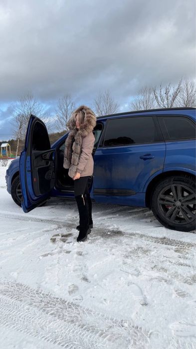 Зимова куртка з песцом, натуральный мех, парка зимняя,пуховик