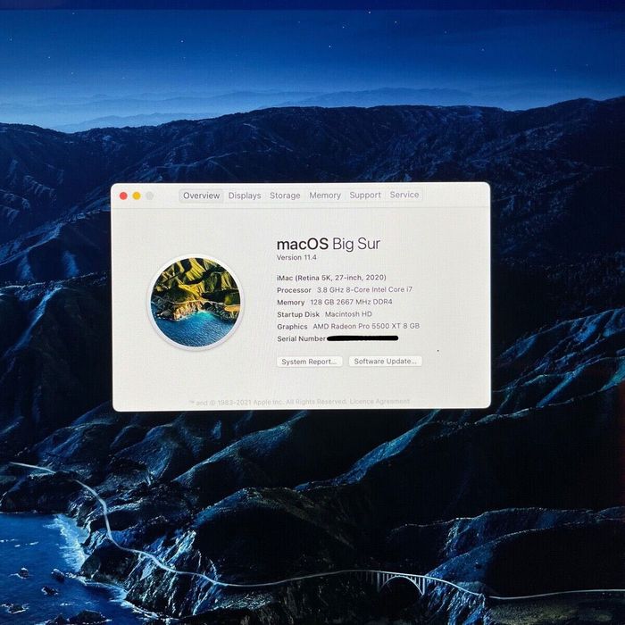 iMac 27" / 3,8 GHz i7 / 128 GB Ram / AMD 5500XT 8 GB