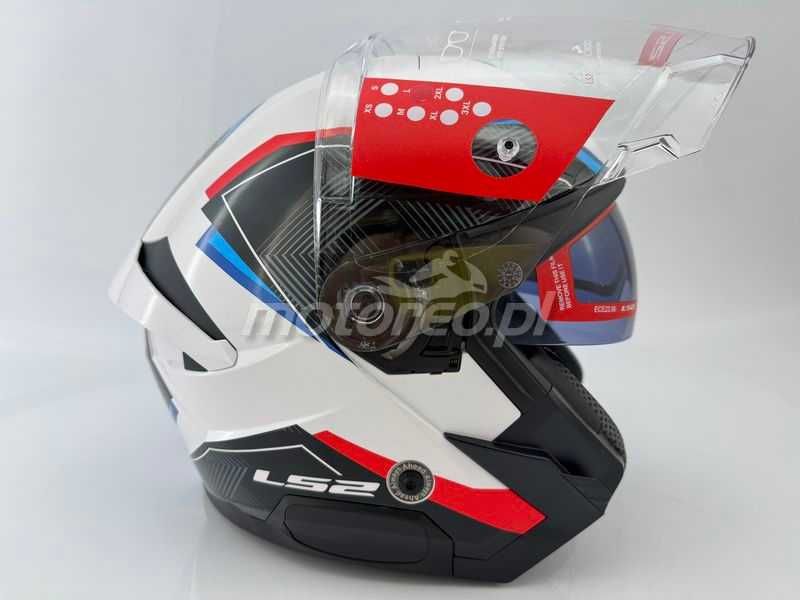 WYPRZEDAŻ Kask Otwarty Blenda LS2 OF618 VERSO 2 AIR White Red Blue