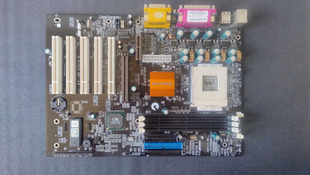 Płyta główna ECS K7VZA Rev. 3.0 – uszkodzona, na części