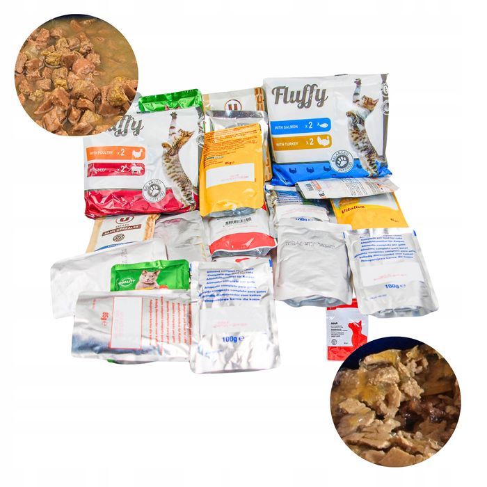 Karma Mokra Dla Kotów Mix Smaków, 100 Saszetek, Duża Paka