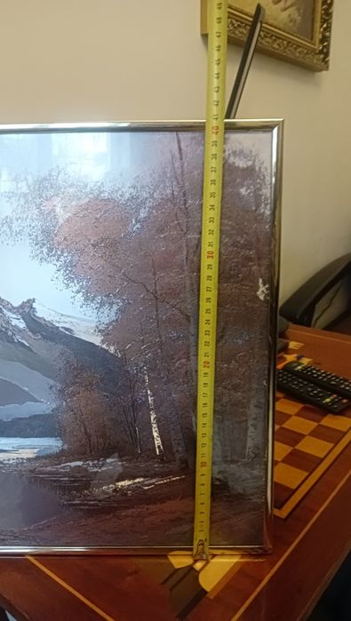 Продам картину "Горы" переливающаяся металло графика